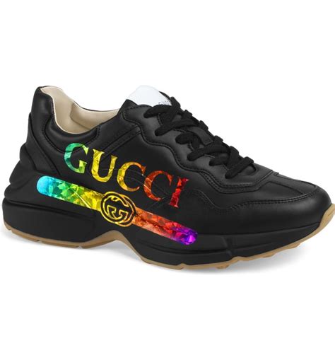 gucci rhyton rainbow sneakers.